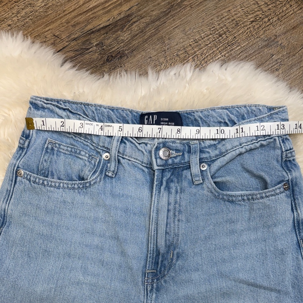 GAP Wide-Leg classic blue Women’s high rise straight leg Jeans size 26 - Picture 8 of 8